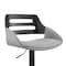 Armen Living Karter Adjustable Gray Faux Leather and Black Wood Bar Stool with Black Base LCKTBABLBLGR - alternate 9